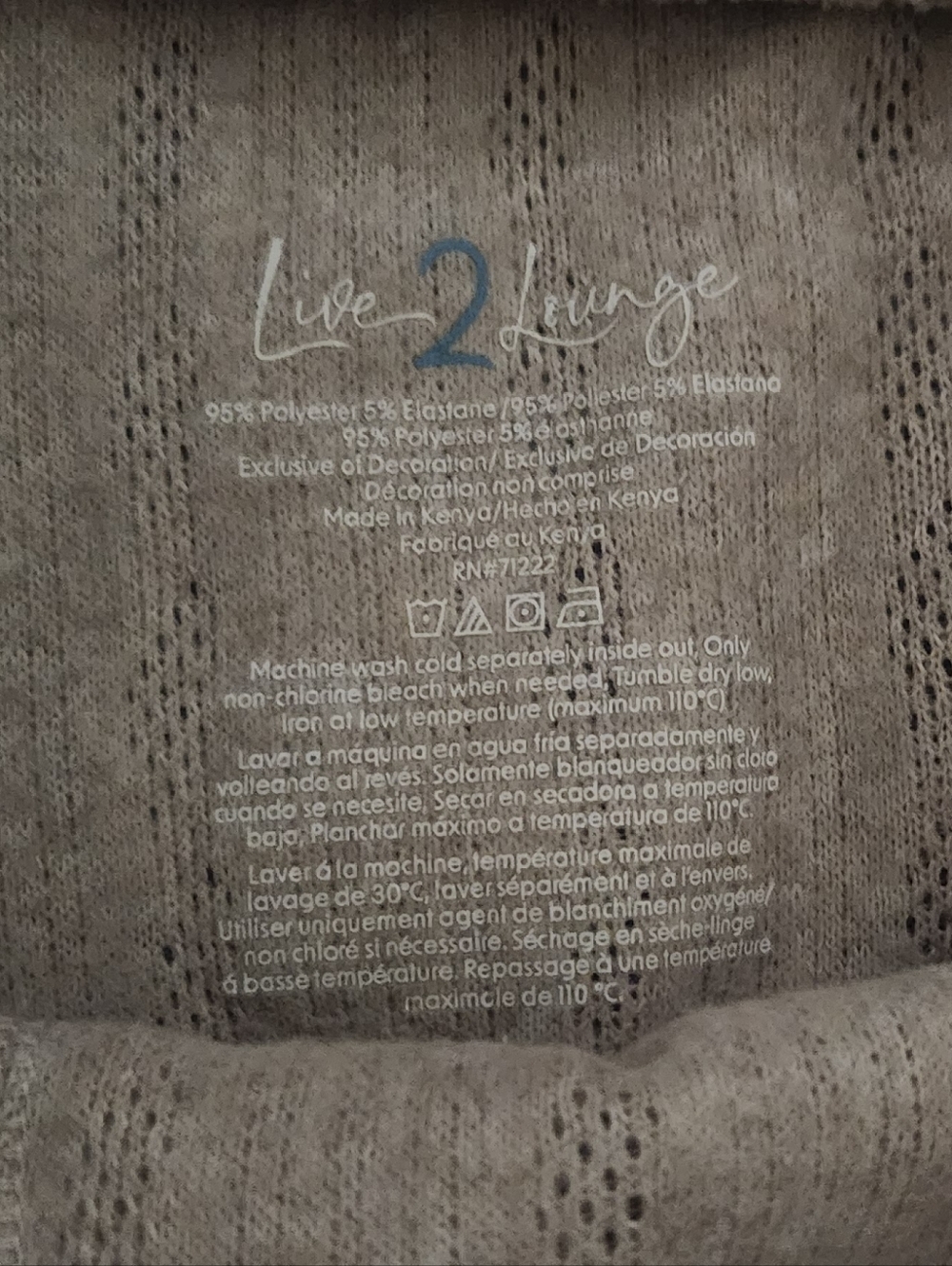 NWOT Live 2 Lounge 3 Piece Set, Beige Size Large - Picture 8 of 9